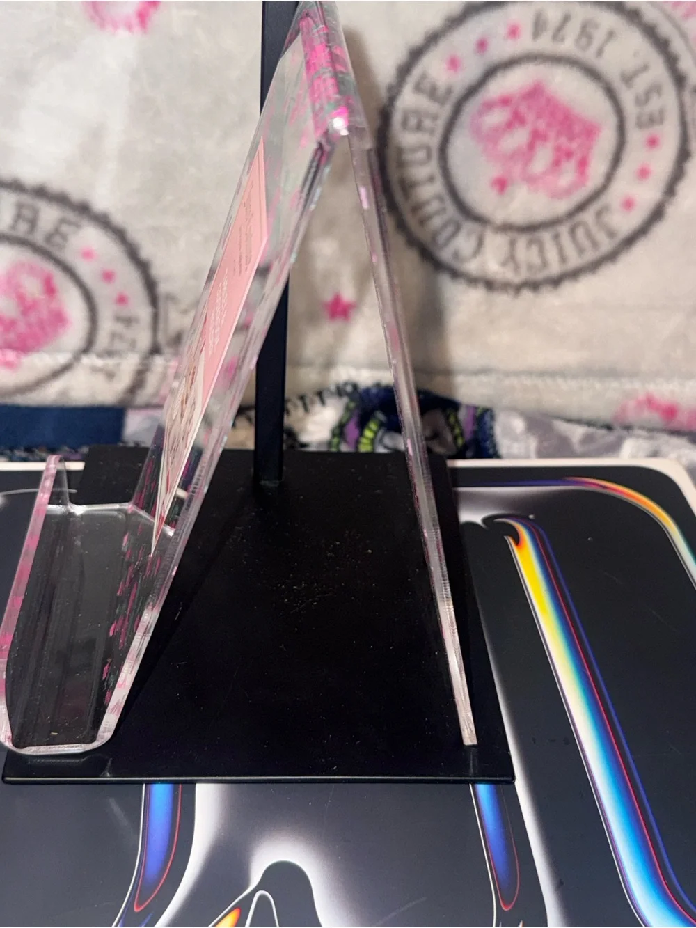 Juicy Couture Home Pink Cherry Tablet & Cookbook Holder Acrylic Recipe Stand